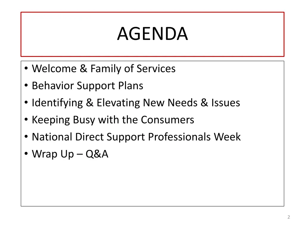 agenda