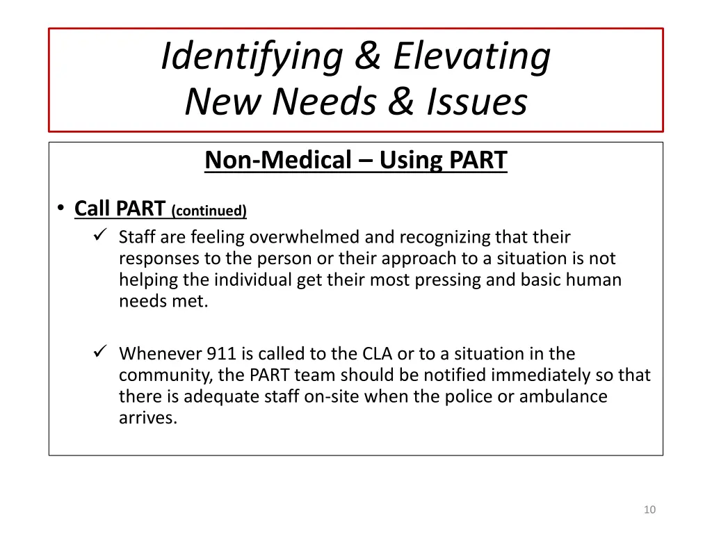 identifying elevating new needs issues 3