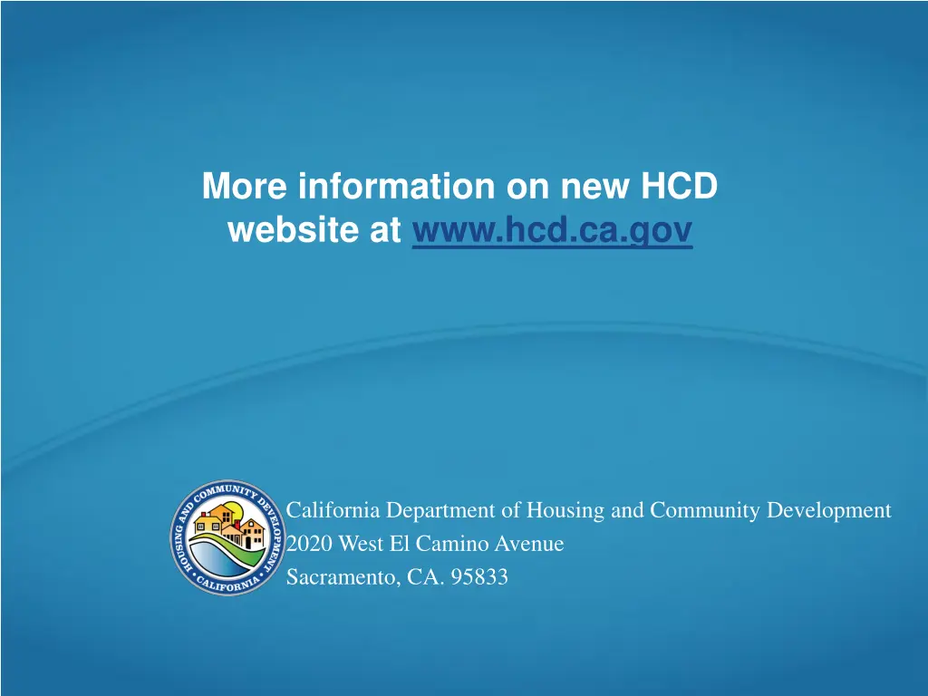 more information on new hcd website