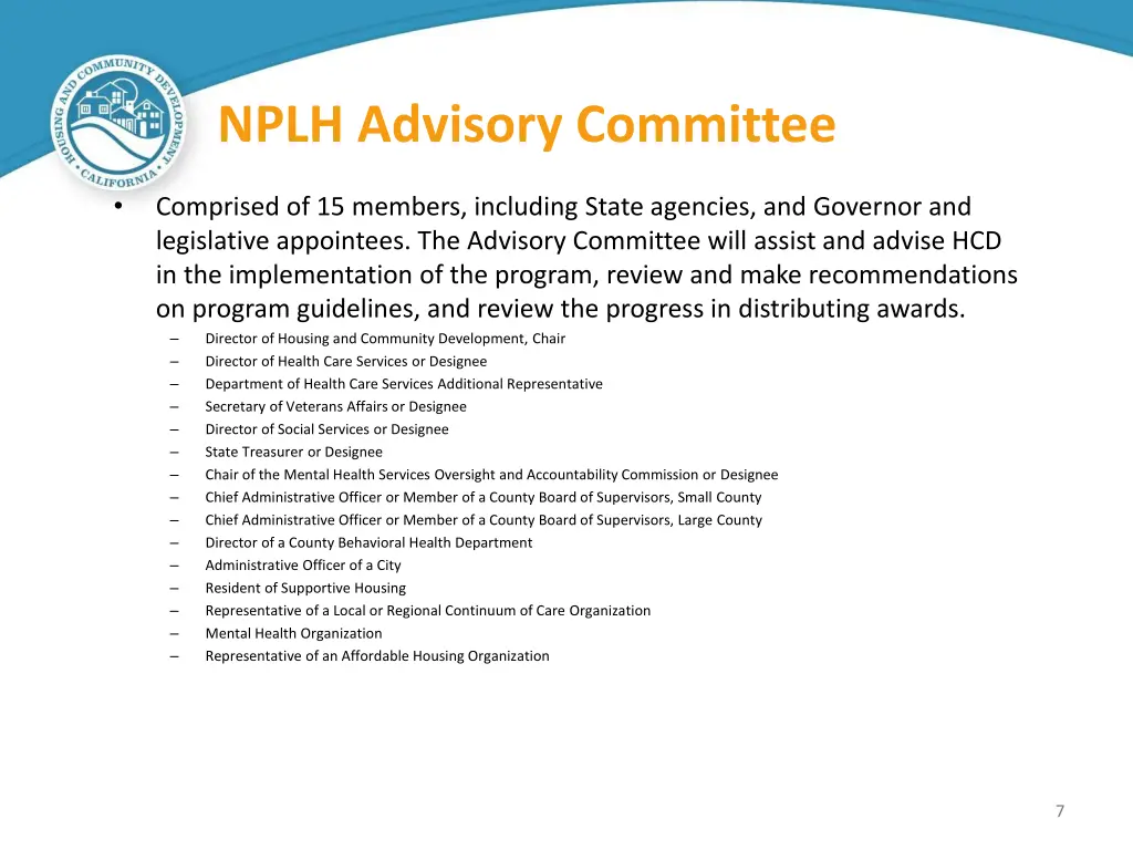 nplh advisory committee