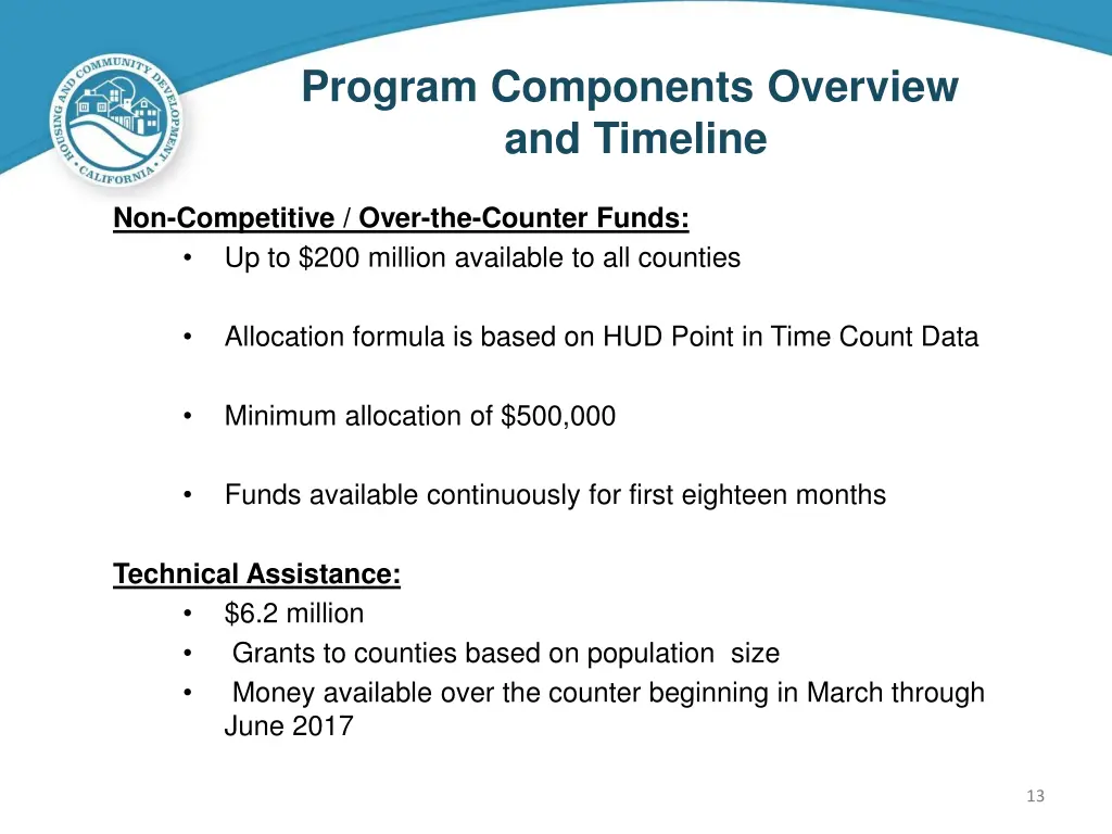 program components overview and timeline 1