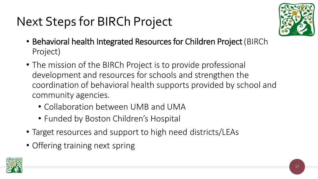 next steps for birchproject