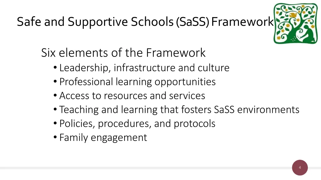 safe and supportive schools sass framework