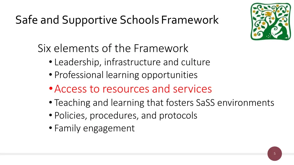 safe and supportive schoolsframework