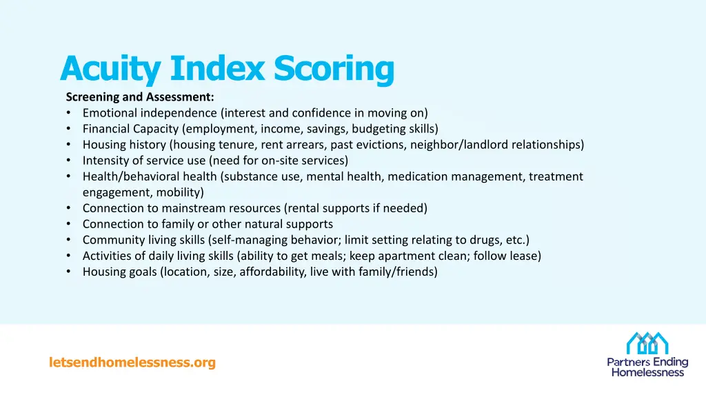 acuity index scoring