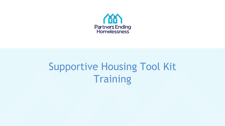 supportive housing tool kit training