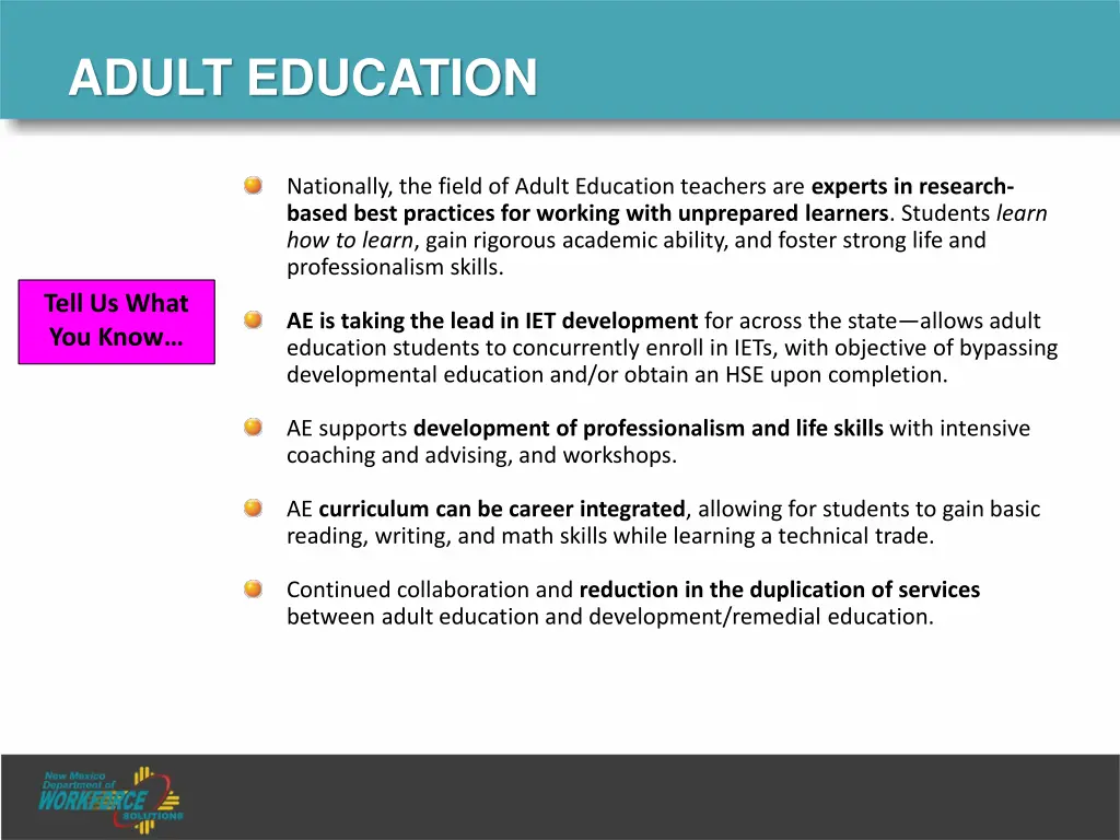 adult education