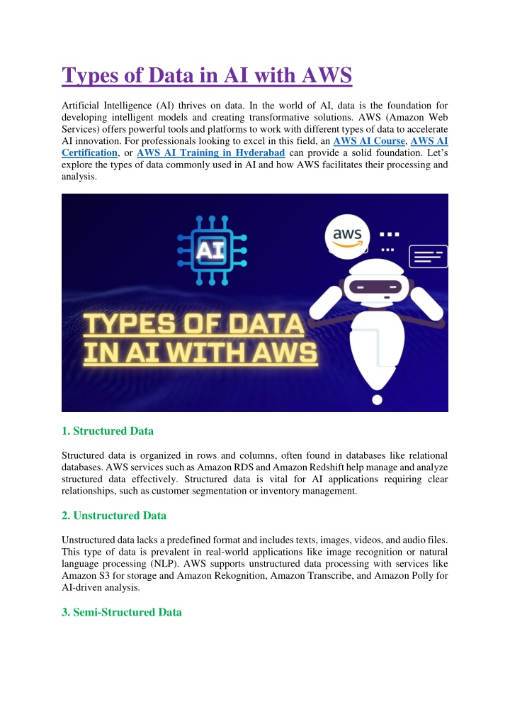 types of data in ai with aws