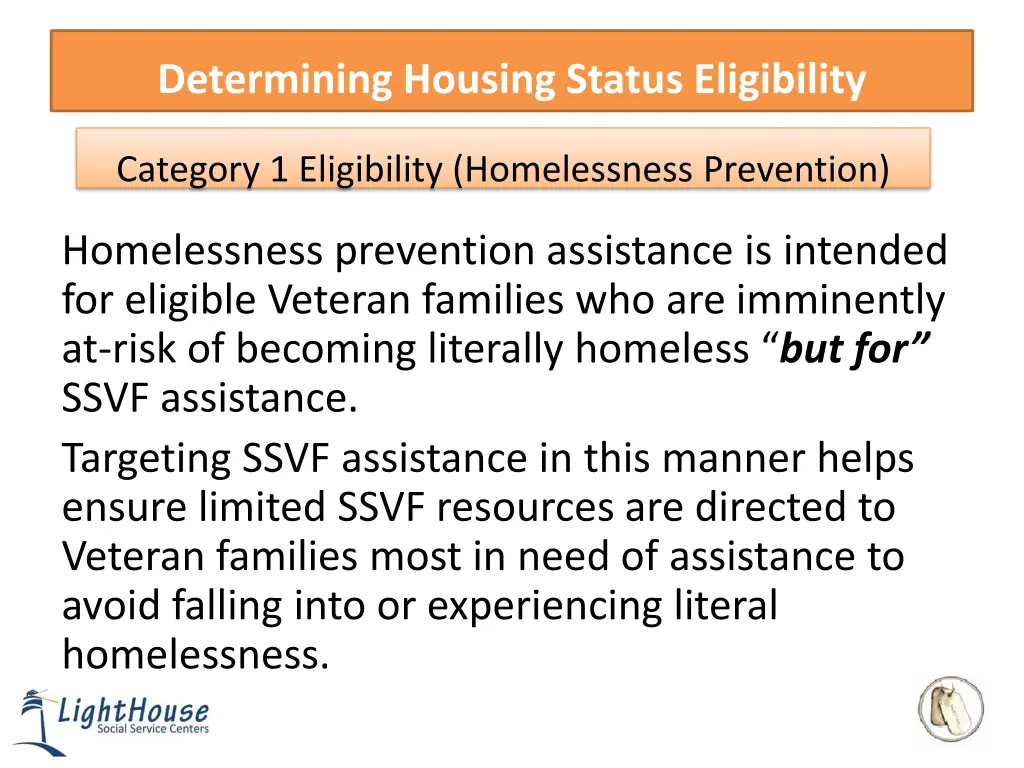 determining housing status eligibility