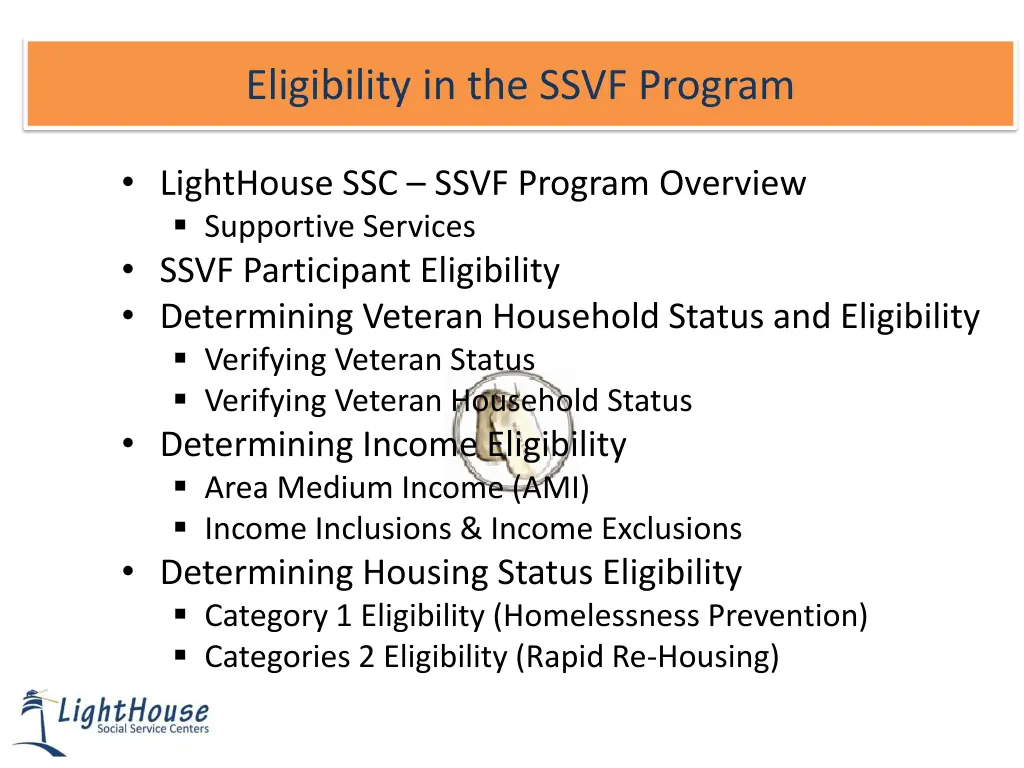 eligibility in the ssvf program