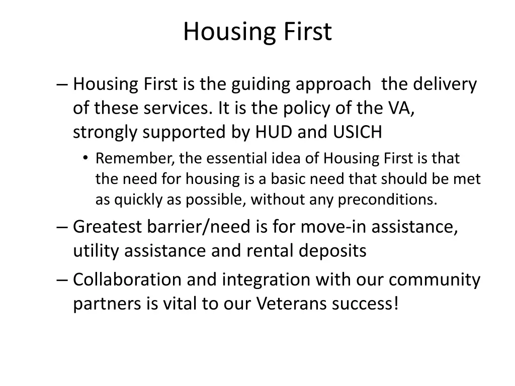 housing first