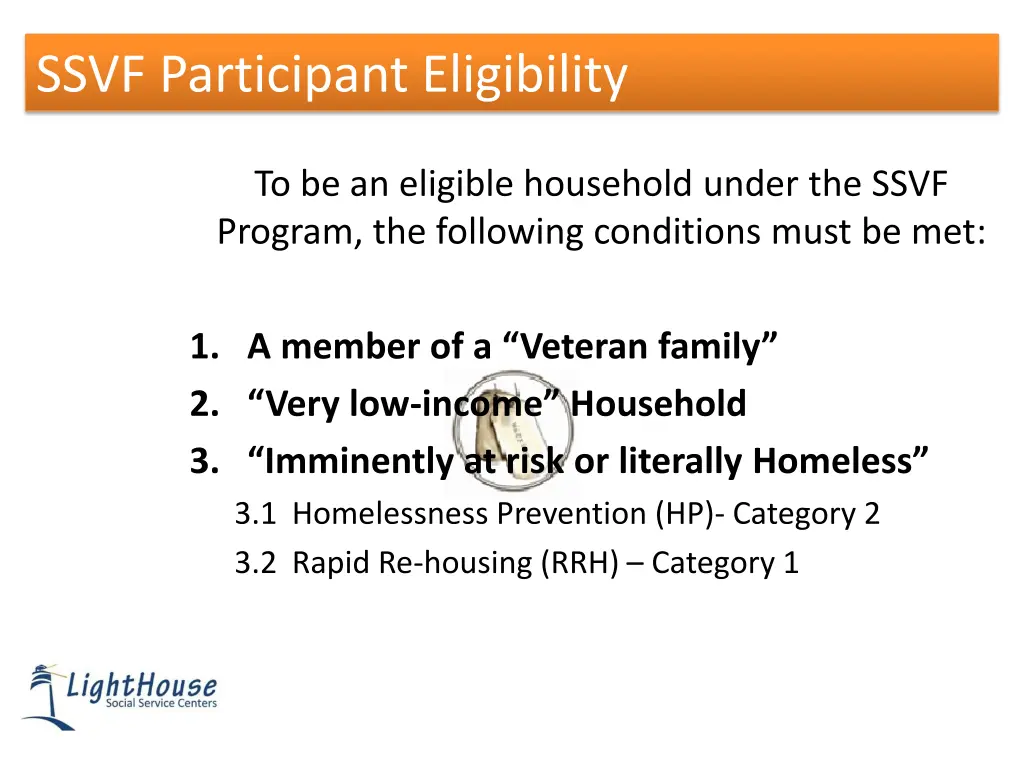 ssvf participant eligibility