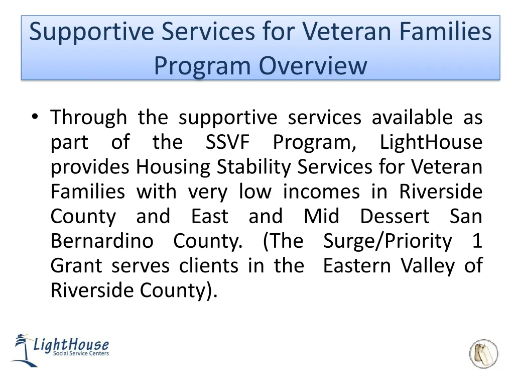 supportive services for veteran families program