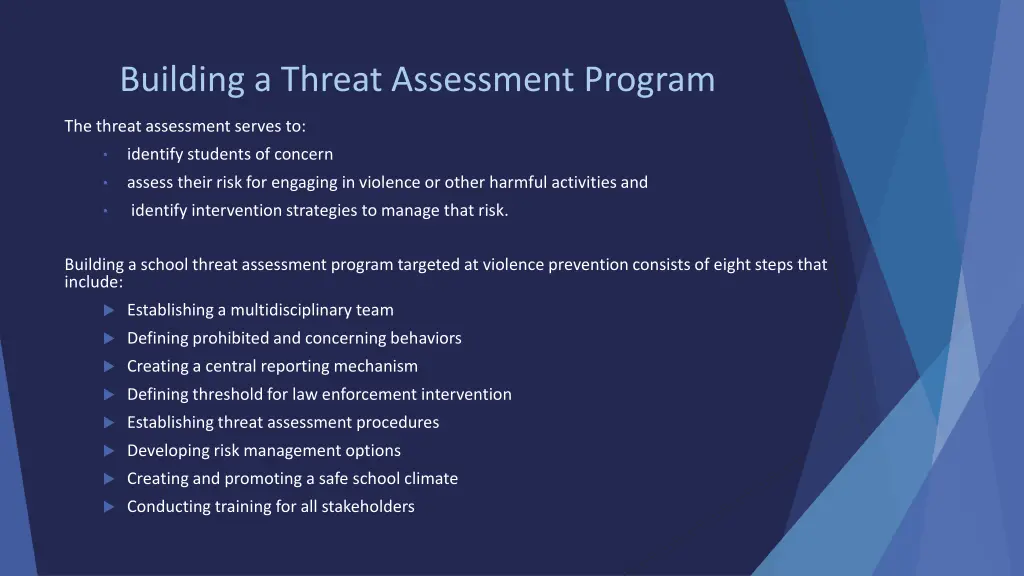 building a threat assessment program