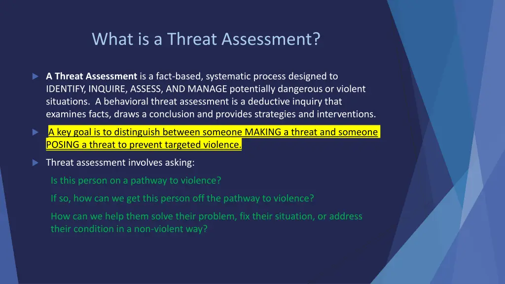 what is a threat assessment