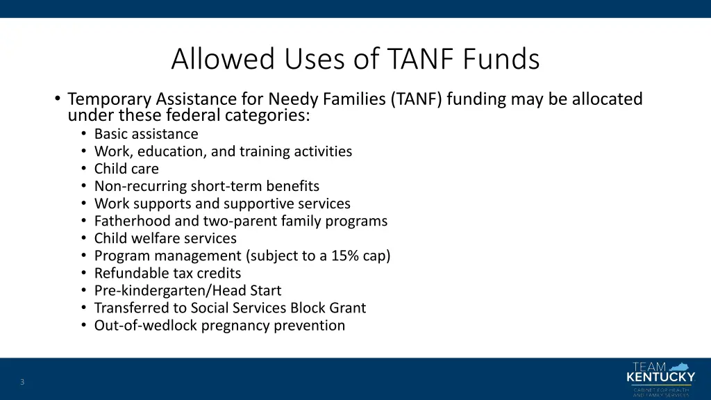 allowed uses of tanf funds