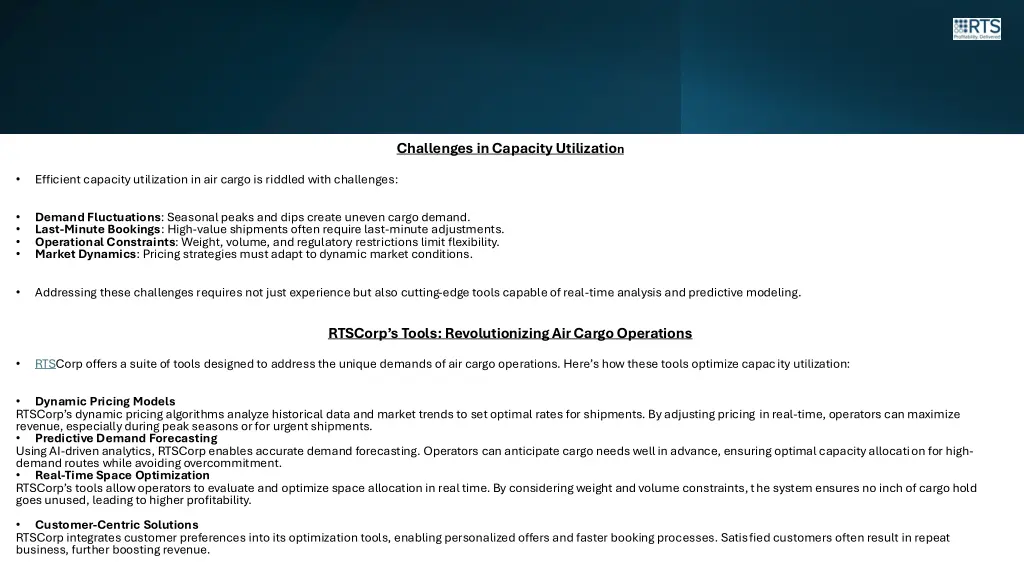 challenges in capacity utilizatio n