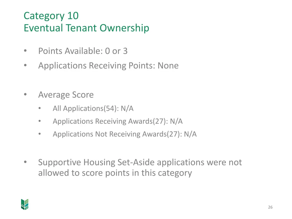 category 10 eventual tenant ownership