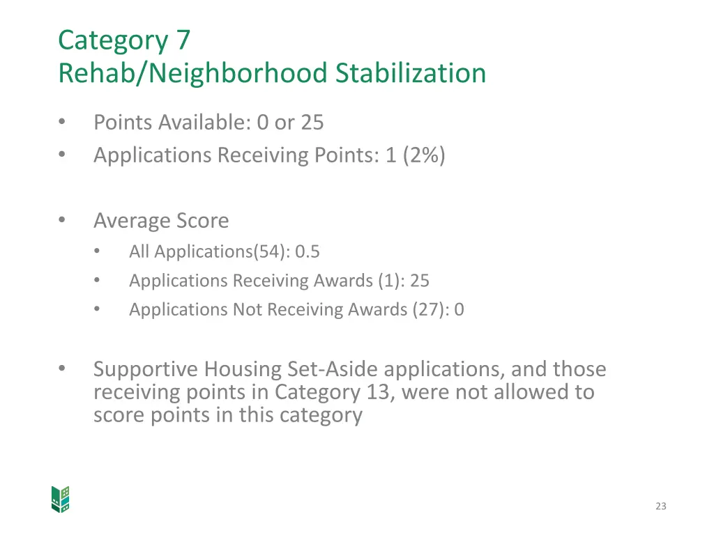 category 7 rehab neighborhood stabilization