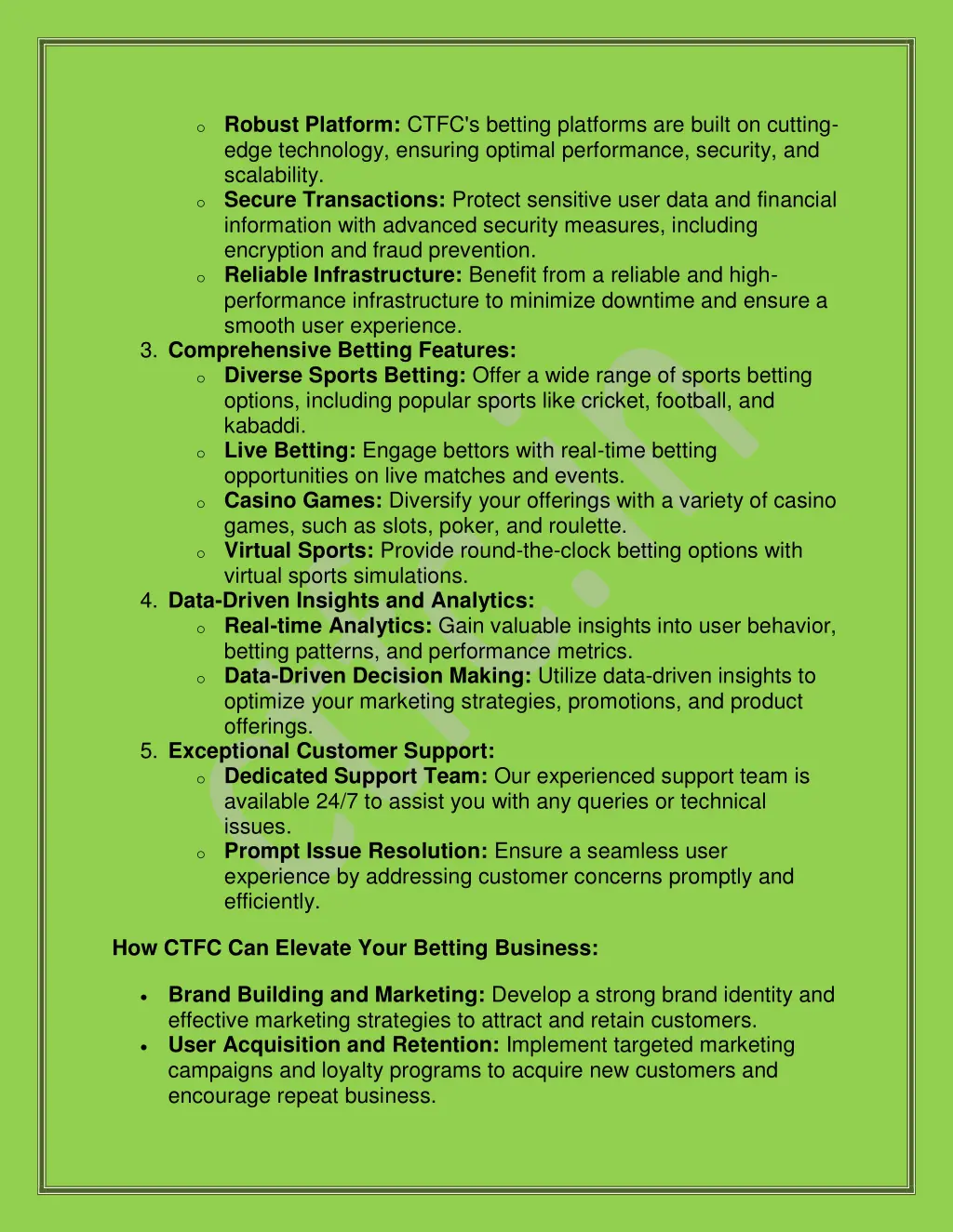 o robust platform ctfc s betting platforms