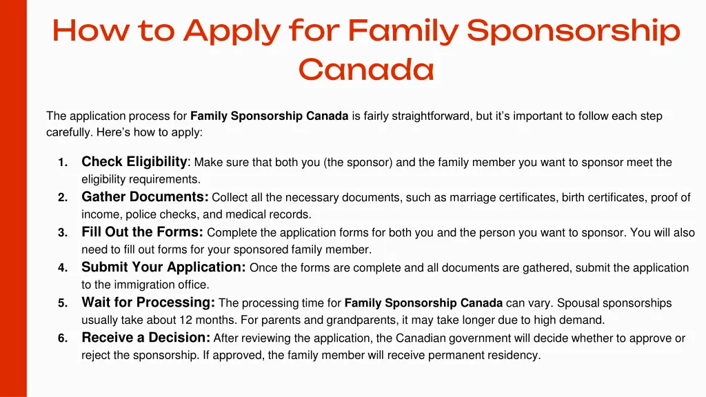 how to apply for family sponsorship canada