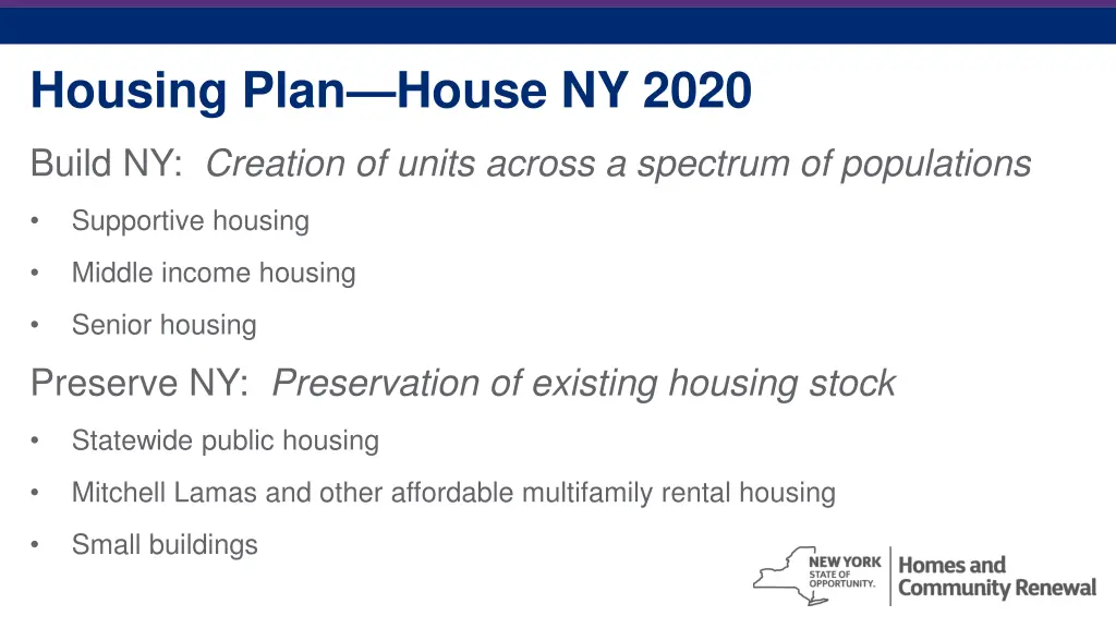 housing plan house ny 2020