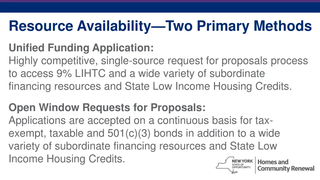 resource availability two primary methods