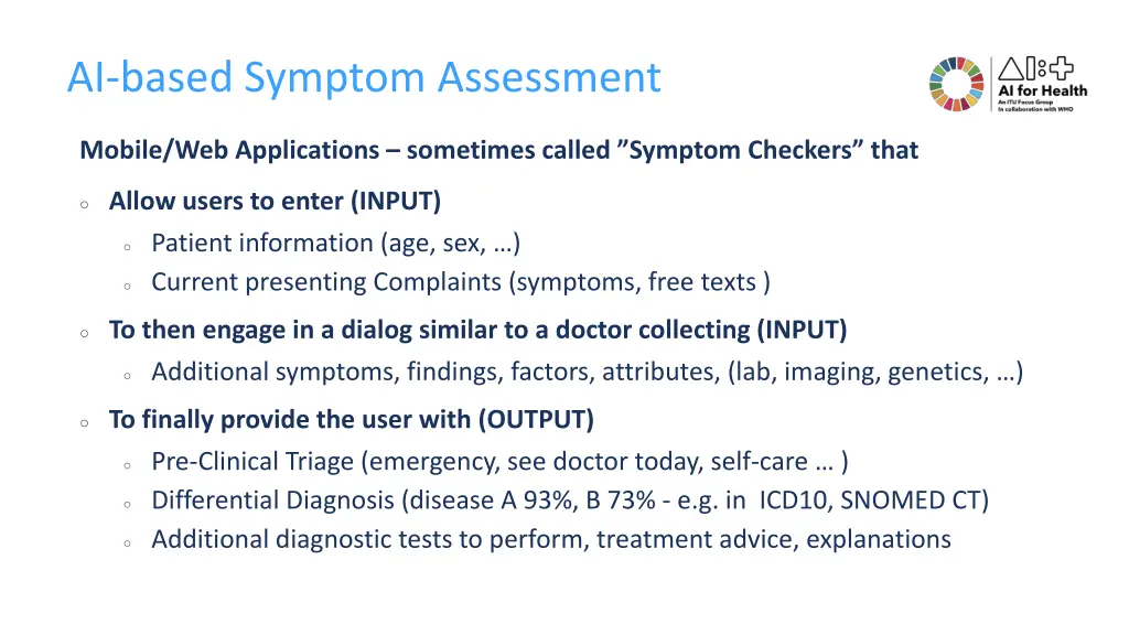 ai based symptom assessment