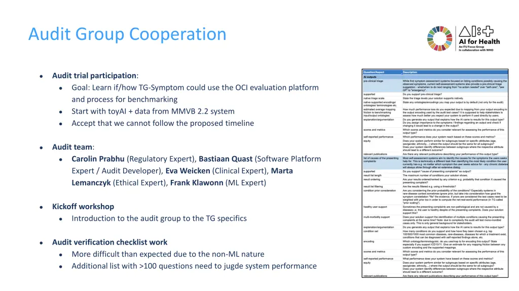 audit group cooperation