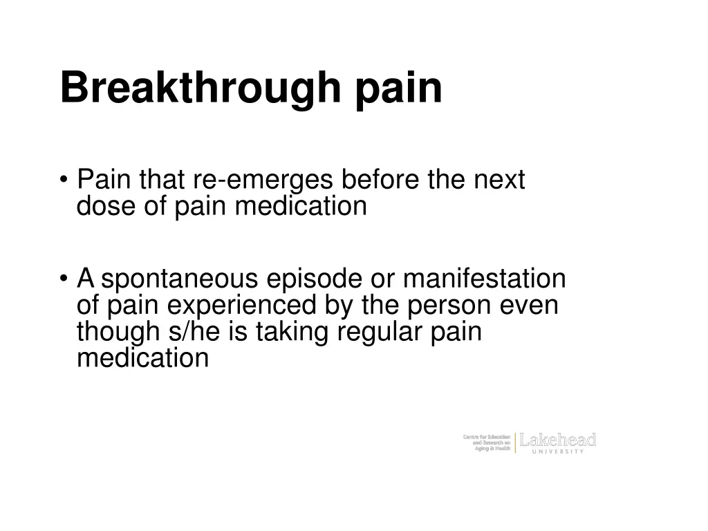 breakthrough pain