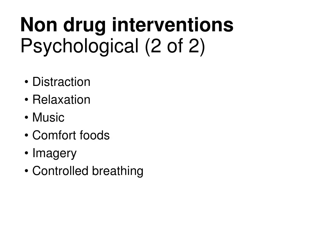 non drug interventions psychological 2 of 2