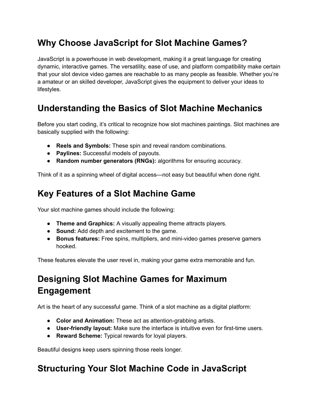 why choose javascript for slot machine games