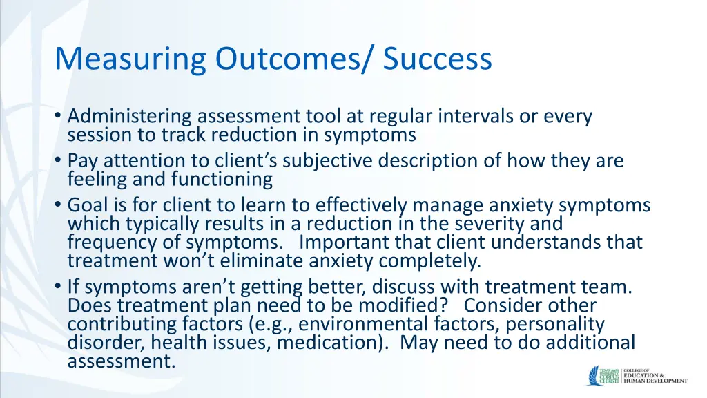 measuring outcomes success