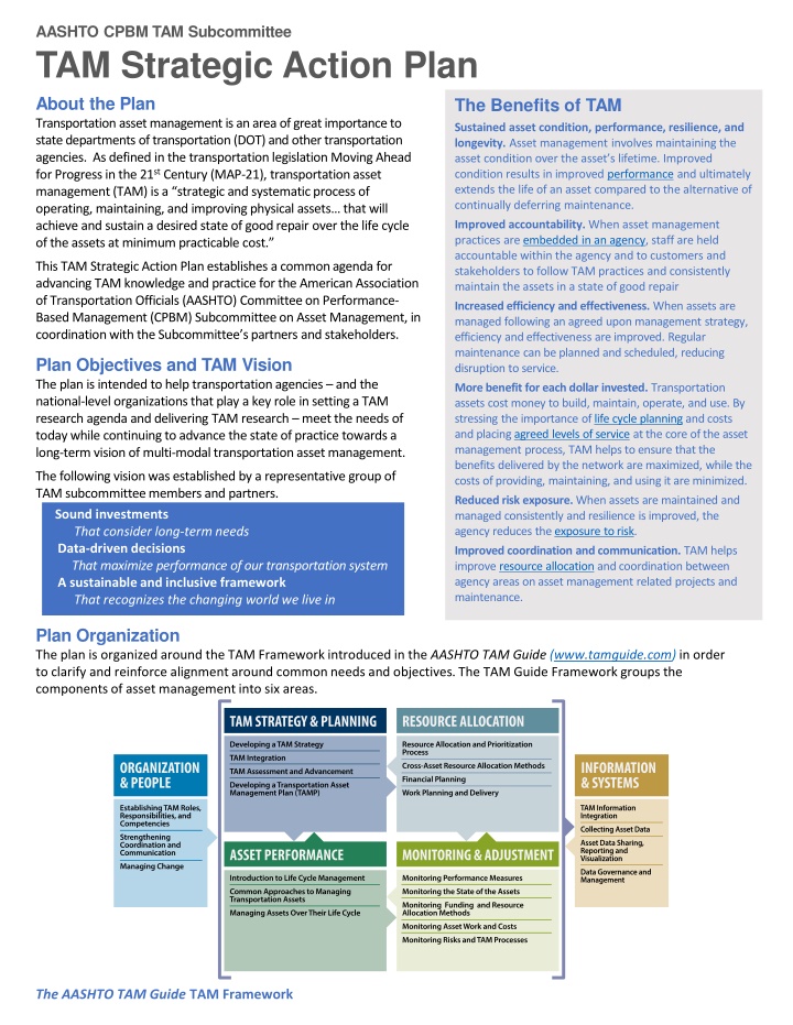 aashto cpbm tam subcommittee tam strategic action