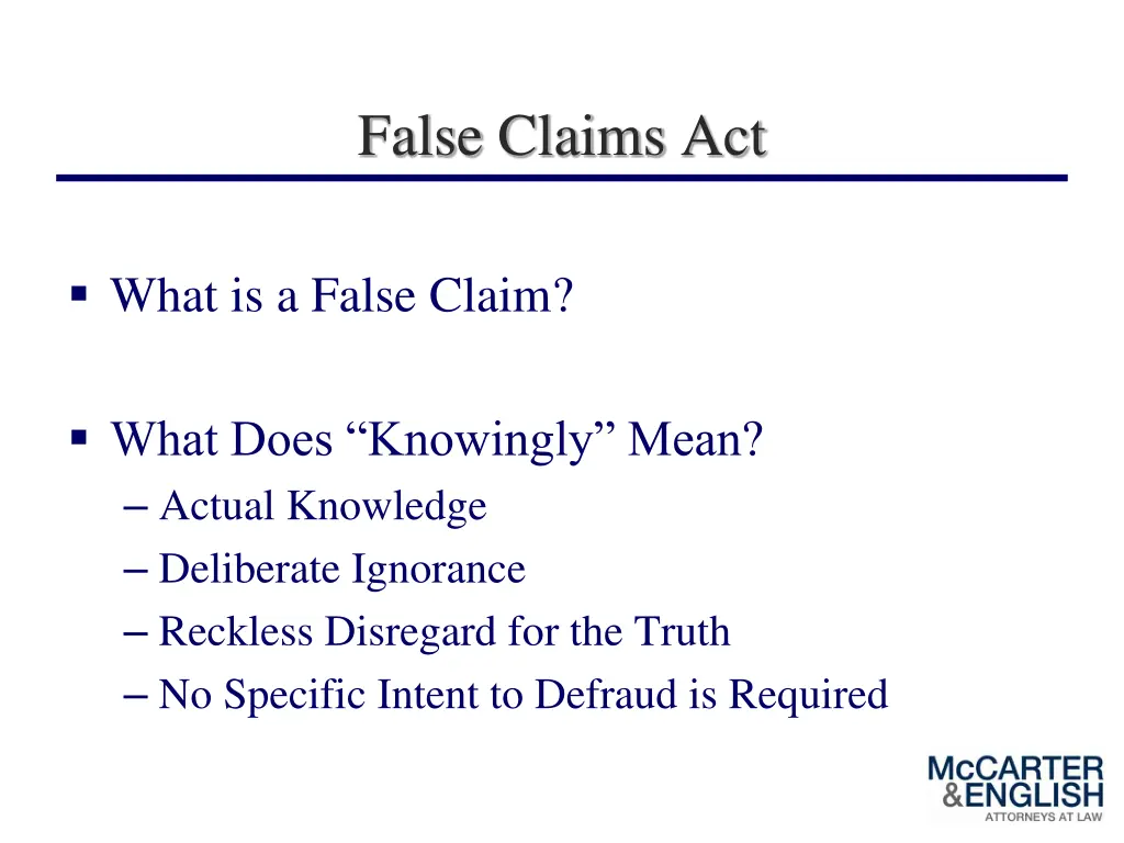 false claims act 1