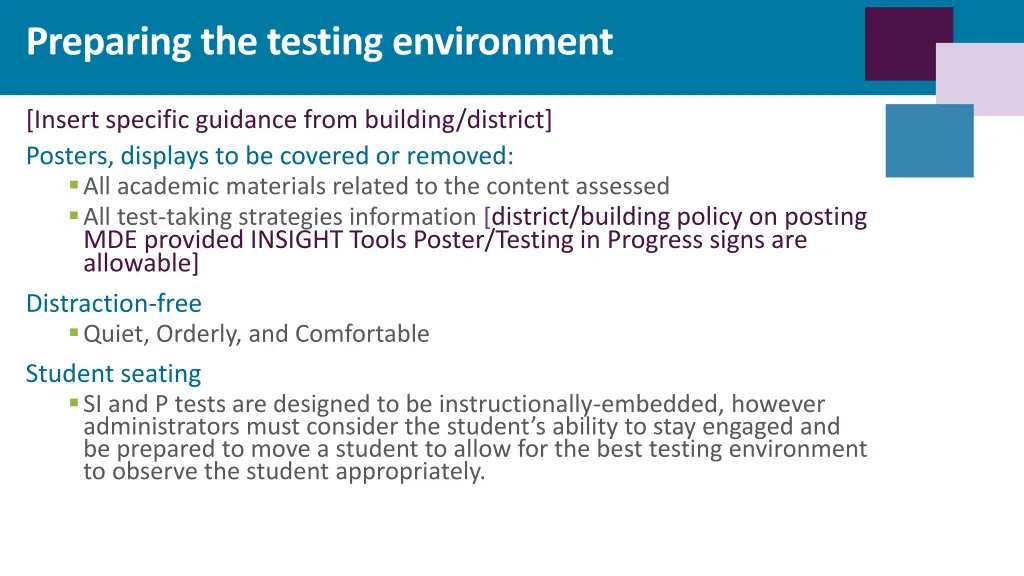 preparing the testing environment