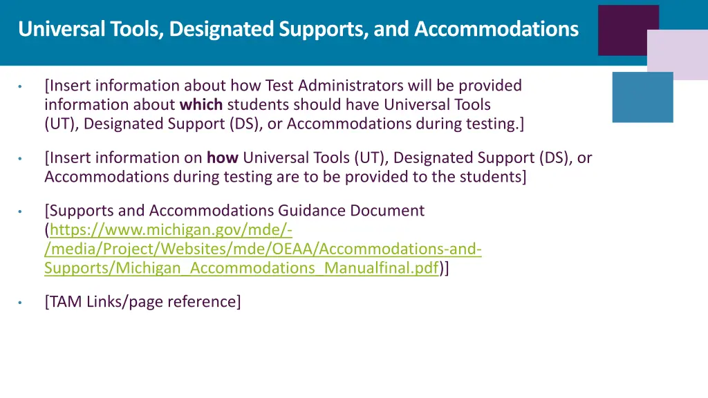 universal tools designated supports