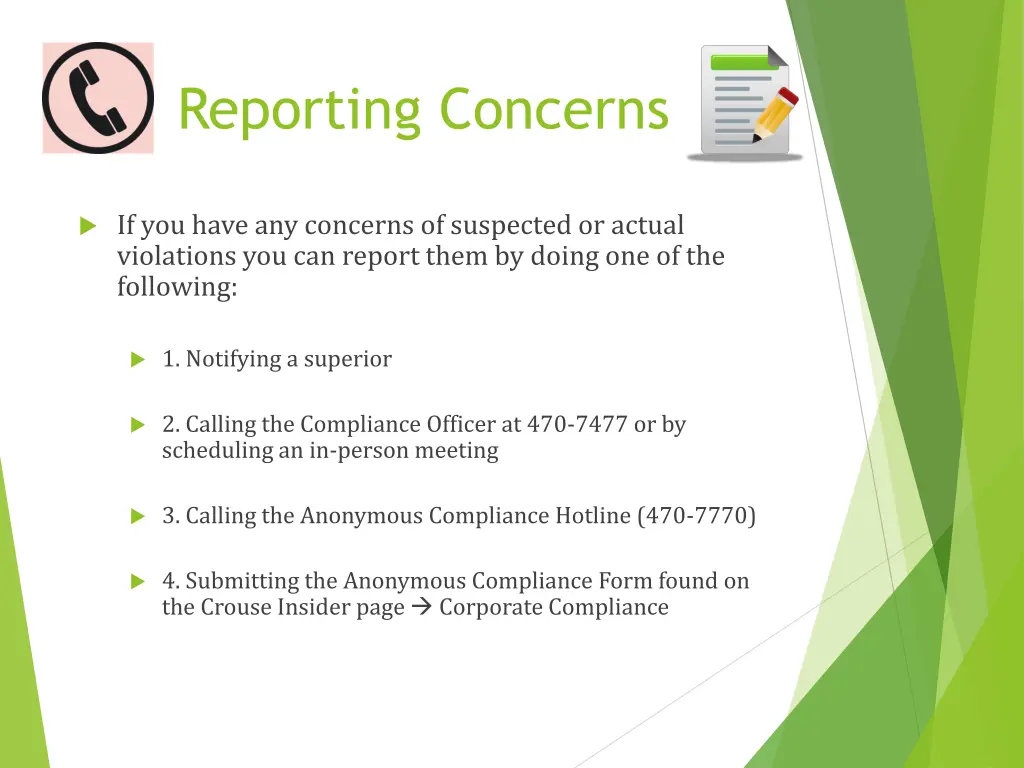 reporting concerns