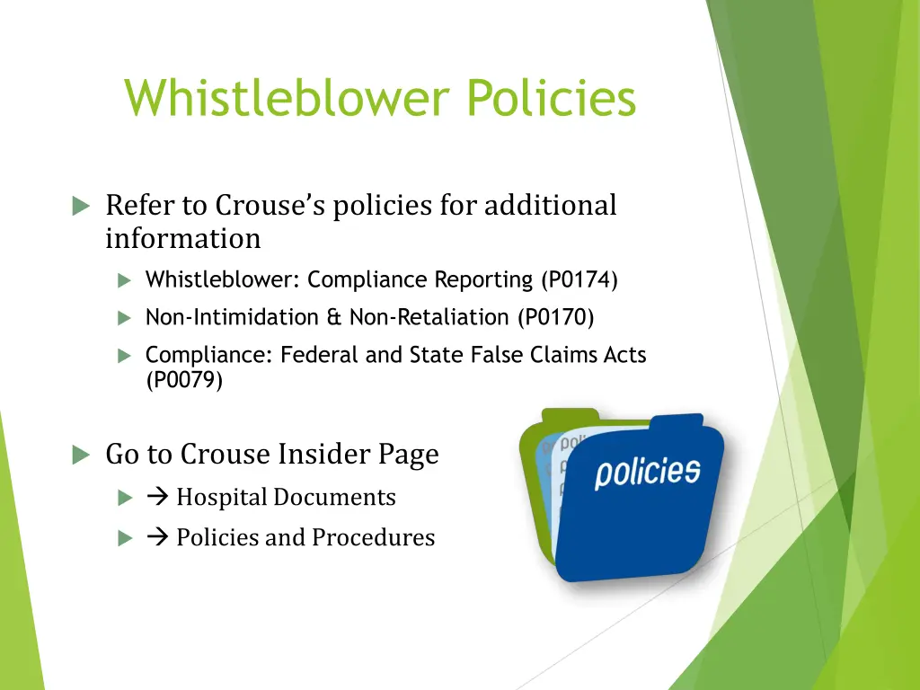 whistleblower policies