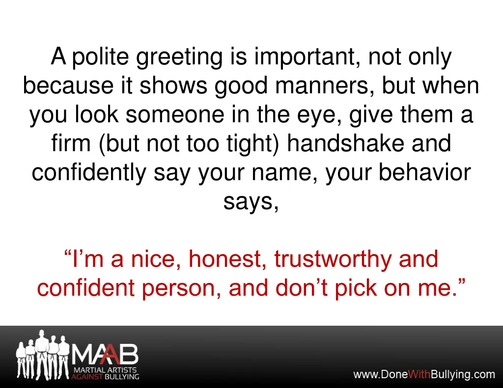 a polite greeting is important not only because