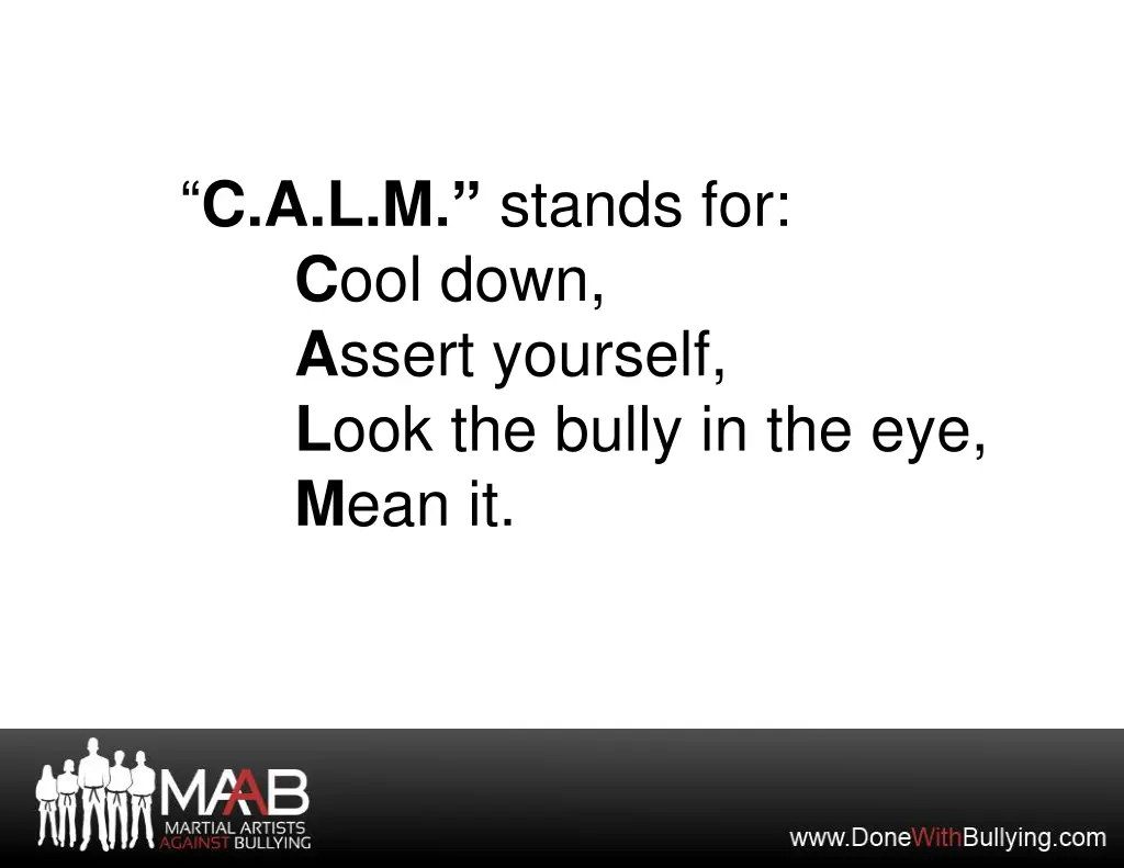 c a l m stands for c ool down a ssert yourself