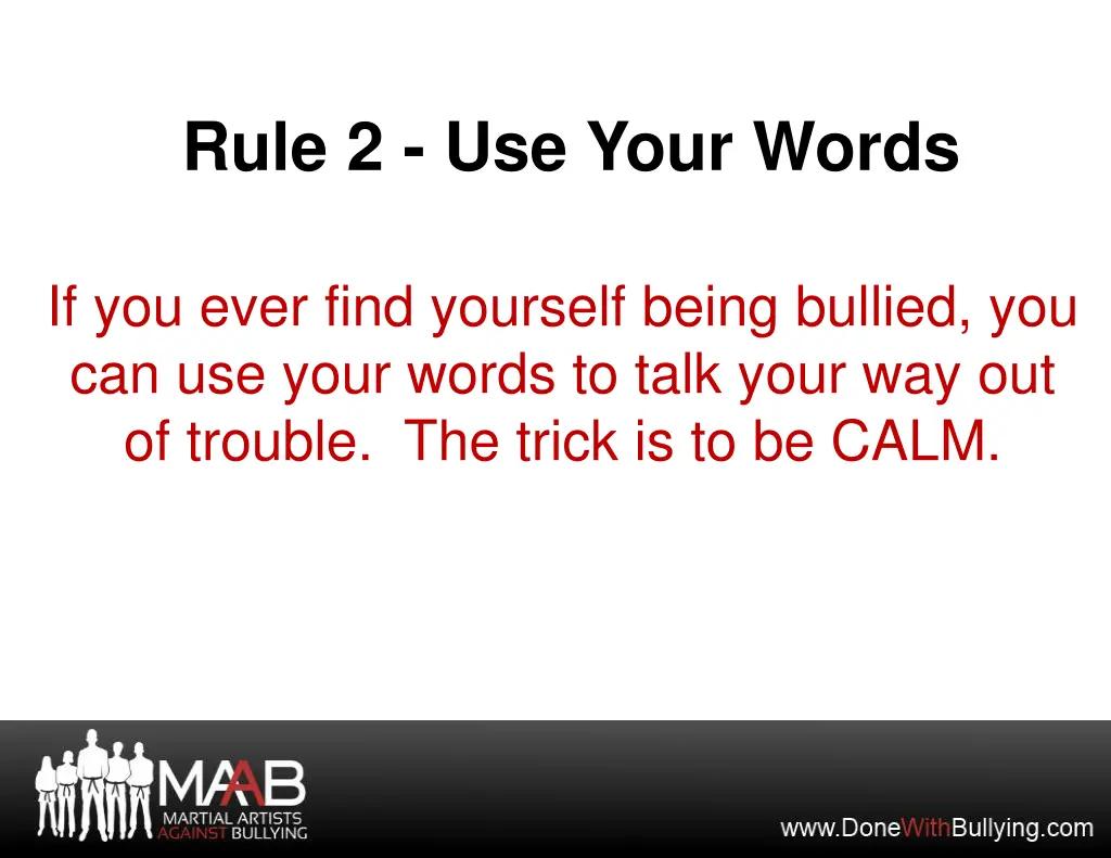 rule 2 use your words