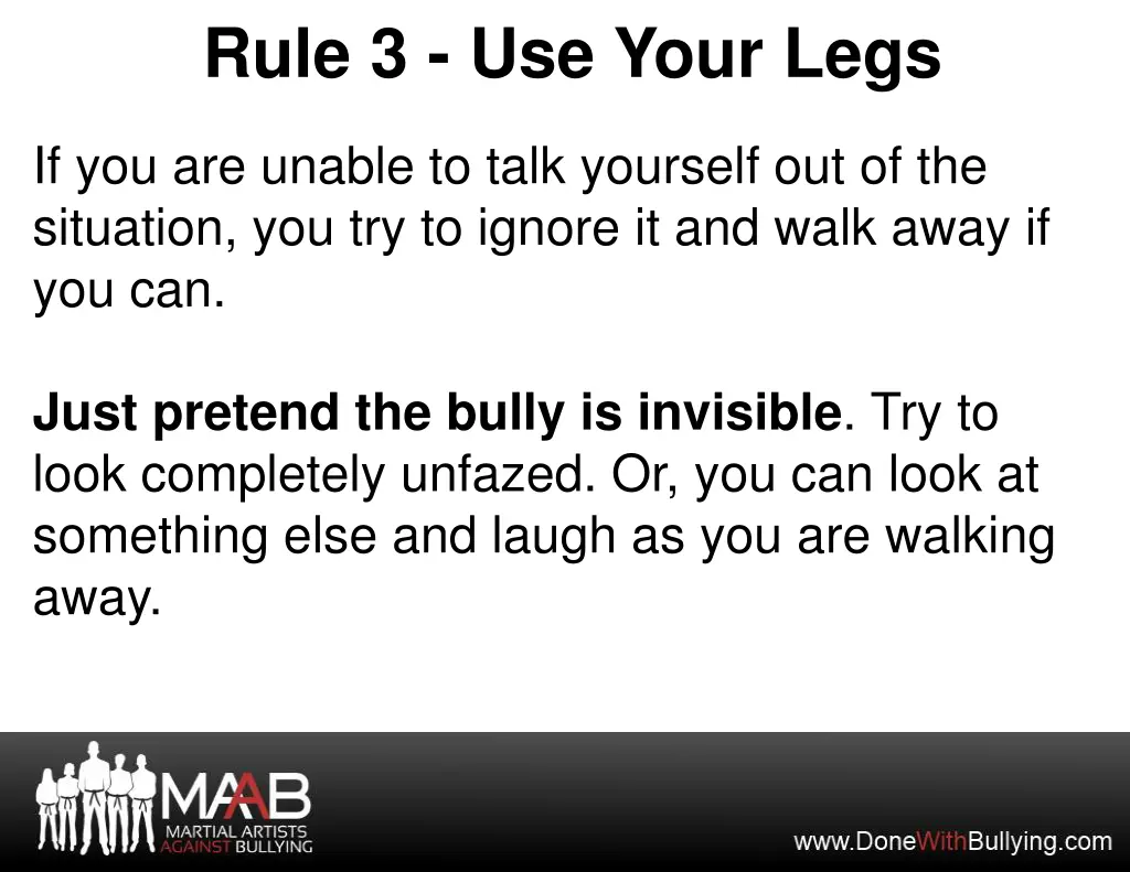 rule 3 use your legs