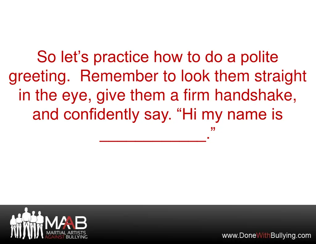 so let s practice how to do a polite greeting