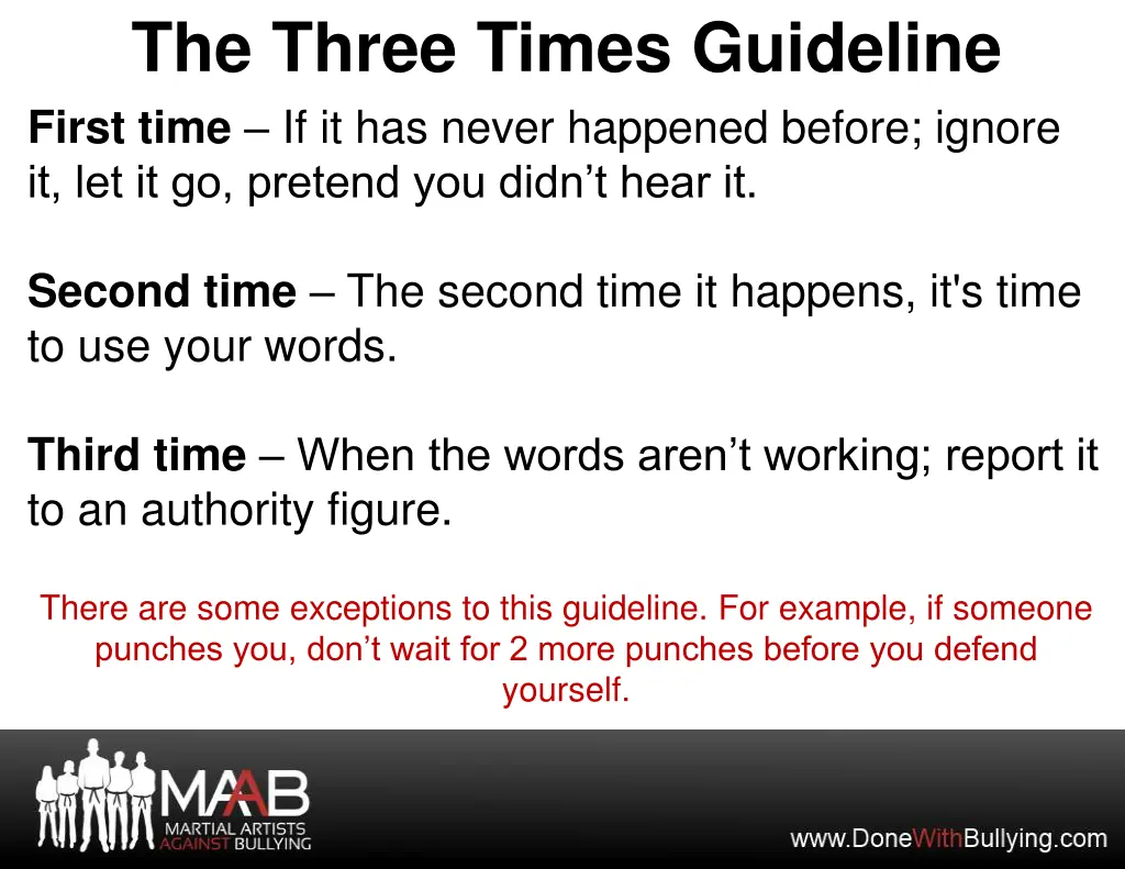 the three times guideline first time