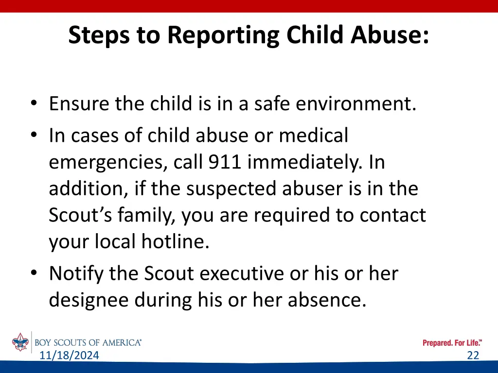 steps to reporting child abuse