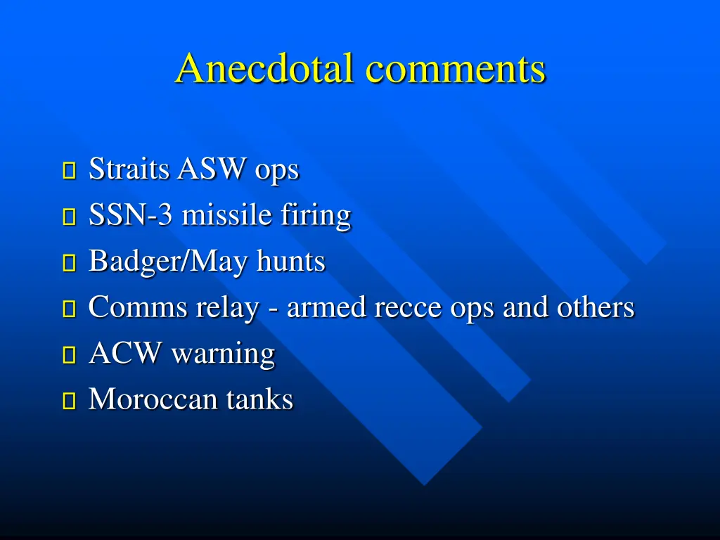 anecdotal comments