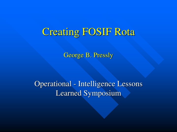 creating fosif rota