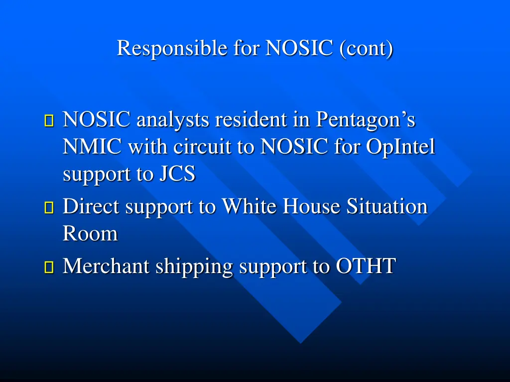 responsible for nosic cont