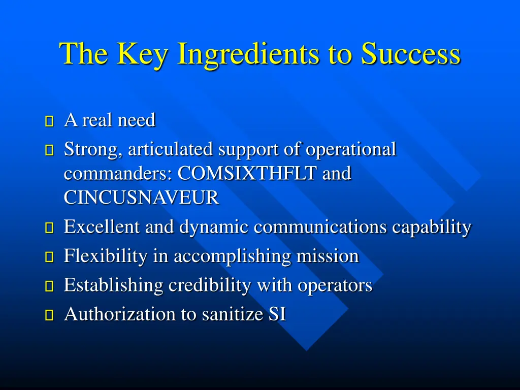 the key ingredients to success